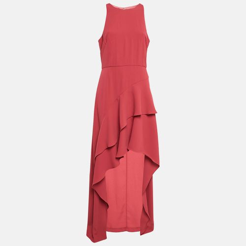 Crepe Ruffled Asymmetric Midi Dress L - Monique Lhuillier - Modalova