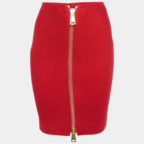 Cotton Pique Zipped Knee-Length Skirt M - Moschino Couture - Modalova