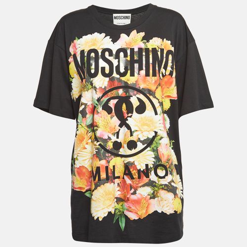 Floral Logo Print Oversized T-Shirt L - Moschino Couture - Modalova