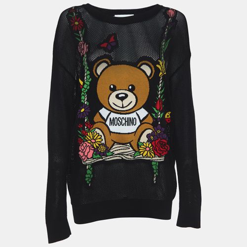 Teddy Intarsia Mesh Sheer Sweatshirt S - Moschino Couture - Modalova