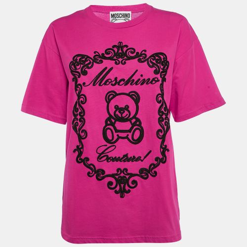 Logo Embroidered Jersey Loose Fit T-Shirt XXS - Moschino Couture - Modalova