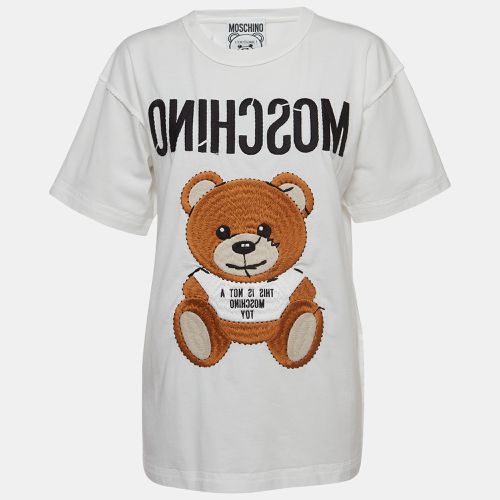 Embroidered Teddy Bear Cotton T-Shirt XS - Moschino Couture - Modalova