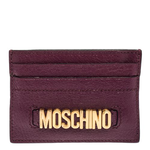 Leather Logo Card Holder - Moschino - Modalova