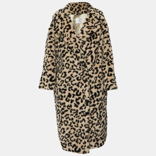 Max Mara Pale Leopard Print Alpaca Wool Teddy Bear Coat L - Max Mara Sfilata - Modalova