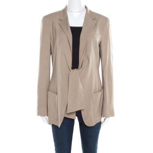 Wool and Silk Front Tie Detail Blazer L - Max Mara - Modalova