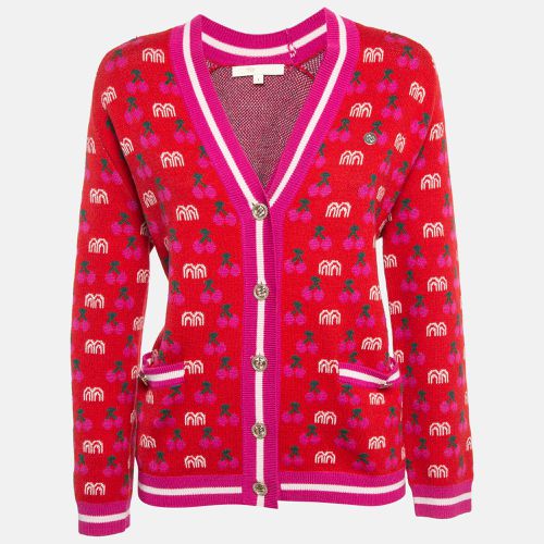 March Cherry Jacquard Knit Cardigan S - Maje - Modalova