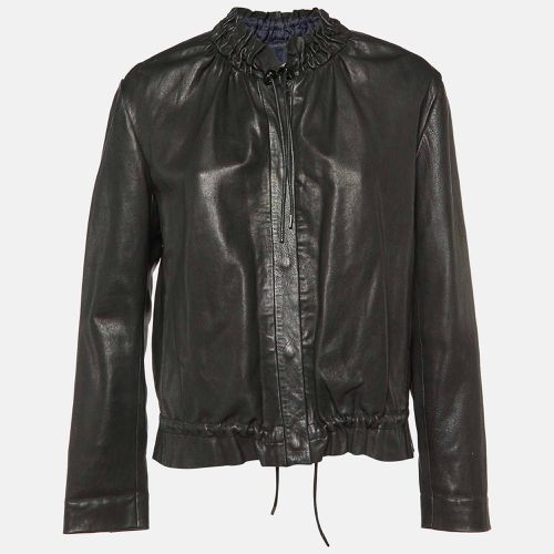 Leather Ruched Biker Jacket L - Maje - Modalova