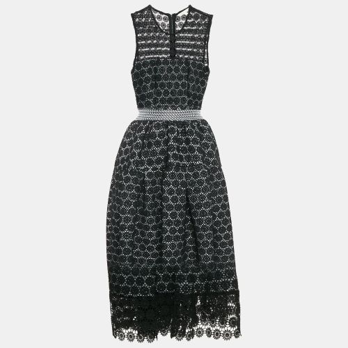 Floral Lace Sleeveless Flared Short Dress S - Maje - Modalova