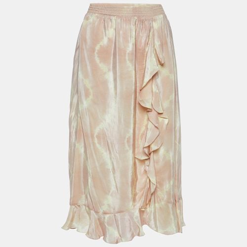 Tie Dye Satin Jitye Ruffled Midi Skirt S - Maje - Modalova