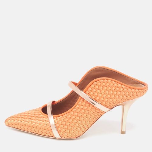 Rose Gold Woven Satin and Leather Maureen Mules Size 37 - Malone Souliers - Modalova