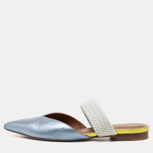 By Roy Luwolt Blue Leather And Elastic Maisie Flat Mules Size 36 - Malone Souliers - Modalova