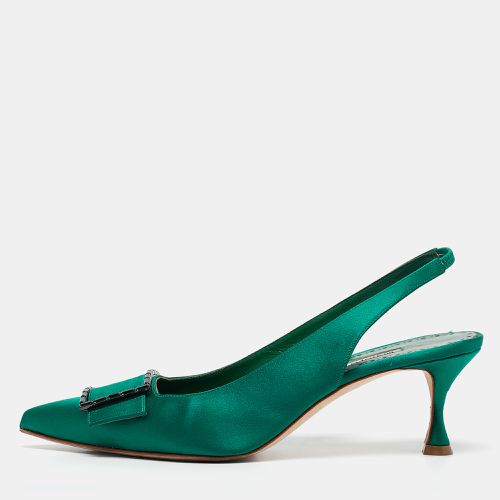 Satin Dolores Slingback Pumps Size 39 - Manolo Blahnik - Modalova