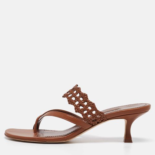 Leather Susa Sandals Size 39.5 - Manolo Blahnik - Modalova