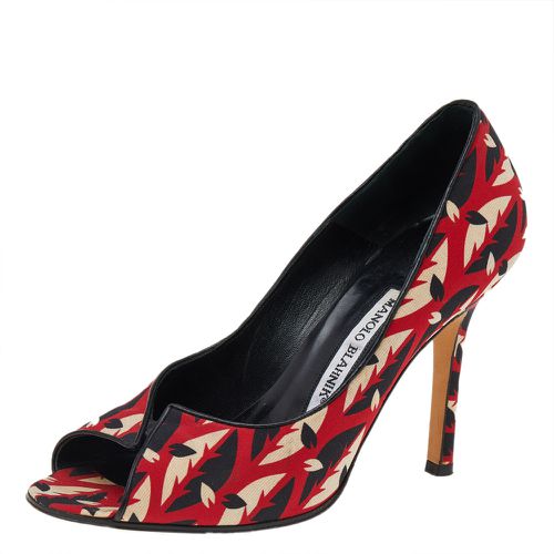 Fabric Peep toe Pumps Size 37.5 - Manolo Blahnik - Modalova