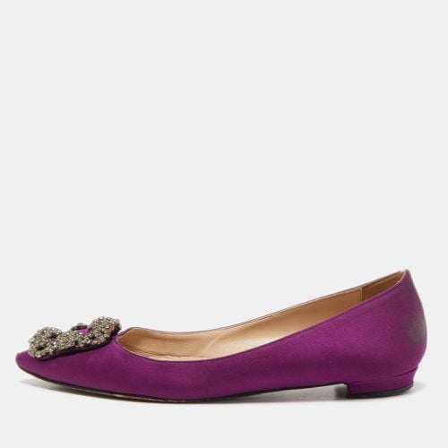 Satin Hangisi Ballet Flats Size 35 - Manolo Blahnik - Modalova