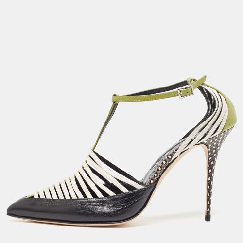 Watersnake and Leather Strappy Sandals Size 39.5 - Manolo Blahnik - Modalova