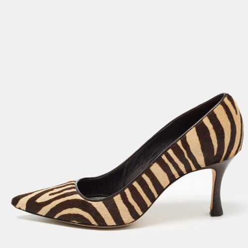 Beige/ Animal Print Calf hair Pumps Size 37 - Manolo Blahnik - Modalova