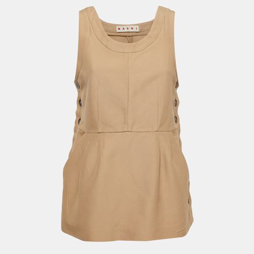 Cotton Buttoned Sleeveless Peplum Top M - Marni - Modalova