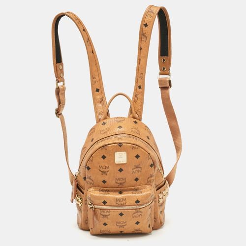 Cognac Visetos Coated Canvas Side Studs Mini Stark Backpack - MCM - Modalova