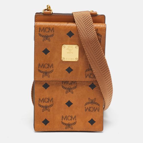 Cognac Visetos Coated Canvas and Leather Phone Crossbody Bag - MCM - Modalova