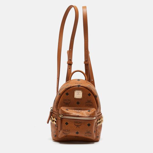 Cognac Visetos Coated Canvas and Leather Mini Stark Bebe Boo Backpack - MCM - Modalova