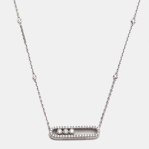 Baby Move Pavé Diamonds 18k Gold Necklace - Messika - Modalova