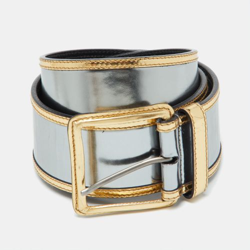 Silver/Gold Patent Leather Waist Belt 85CM - Miu Miu - Modalova