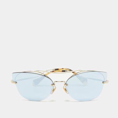 Gold Mirrored SMU526 Butterfly Sunglasses - Miu Miu - Modalova