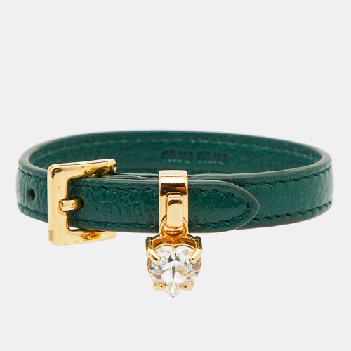 Crystal Leather Bracelet - Miu Miu - Modalova