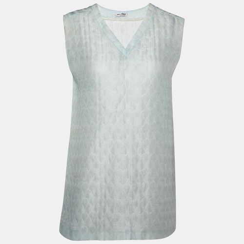 Patterned Lurex Silk Blend Sleeveless Top L - Miu Miu - Modalova