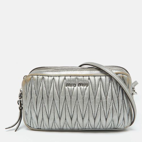 Matelassé Leather Double Zip Crossbody Bag - Miu Miu - Modalova