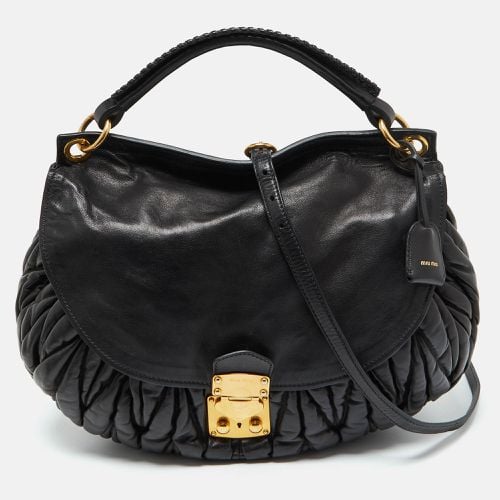 Matelassé Leather Front Flap Hobo - Miu Miu - Modalova