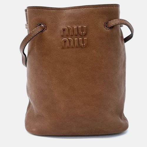 Nappa leather mini bucket bag - Miu Miu - Modalova