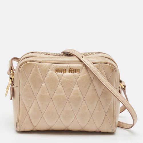 Matelassé Leather Double Zip Camera Crossbody Bag - Miu Miu - Modalova