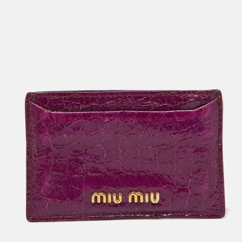 Alligator Embossed Leather Card Case - Miu Miu - Modalova