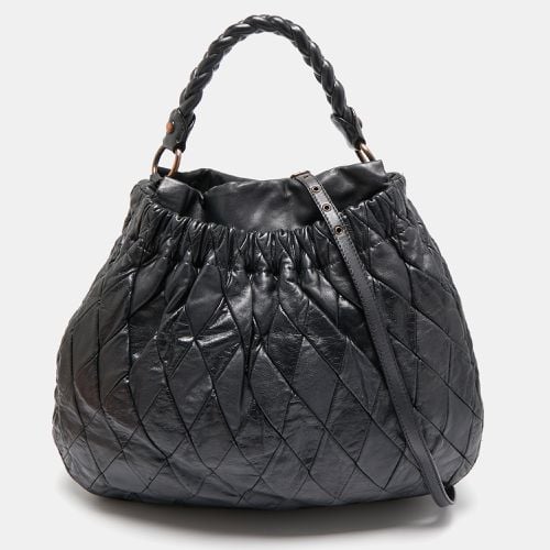 Leather Patchwork Harlequin Hobo - Miu Miu - Modalova