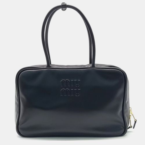 Embossed Leather Bowling Bag - Miu Miu - Modalova