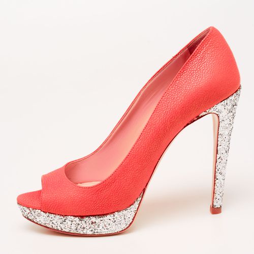 Neon Leather And Glitter Peep Toe Platform Pumps Size 38.5 - Miu Miu - Modalova