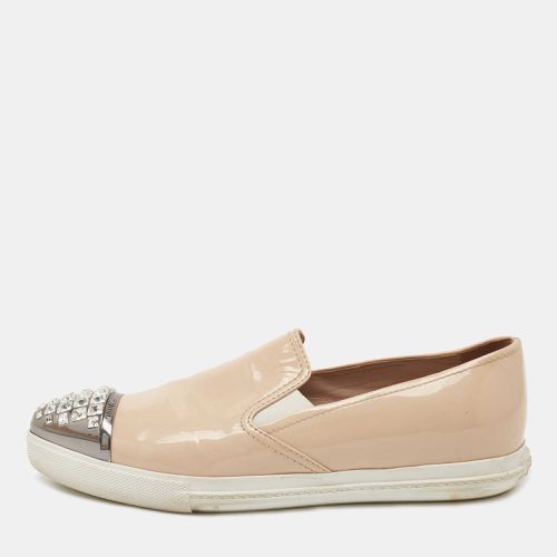 Patent Leather Crystal Embellished Sneakers Size 38 - Miu Miu - Modalova