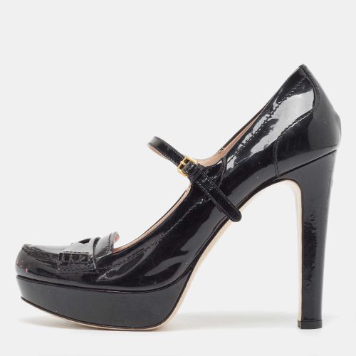 Patent Leather Platform Mary Jane Loafer Pumps Size 40 - Miu Miu - Modalova