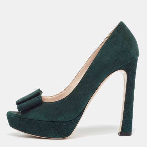 Suede Peep Toe Pumps Size 37.5 - Miu Miu - Modalova