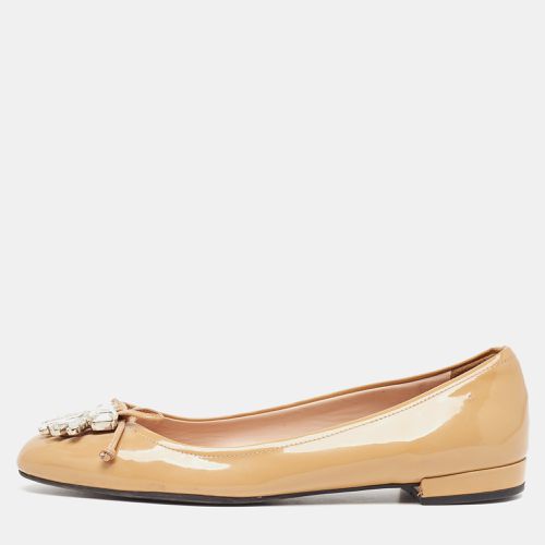 Patent Leather Crystal Embellished Ballet Flats Size 37 - Miu Miu - Modalova