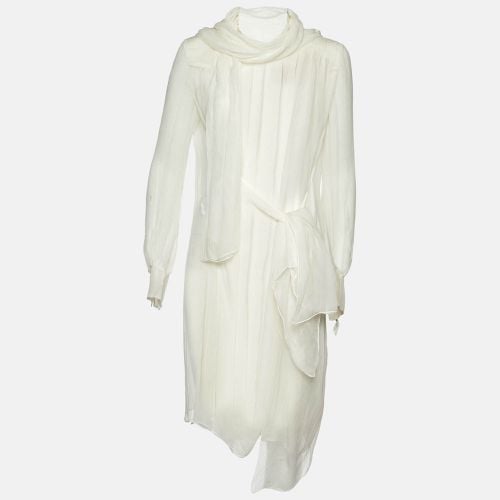 Silk Georgette Pleated Sheer Tunic L - Miu Miu - Modalova