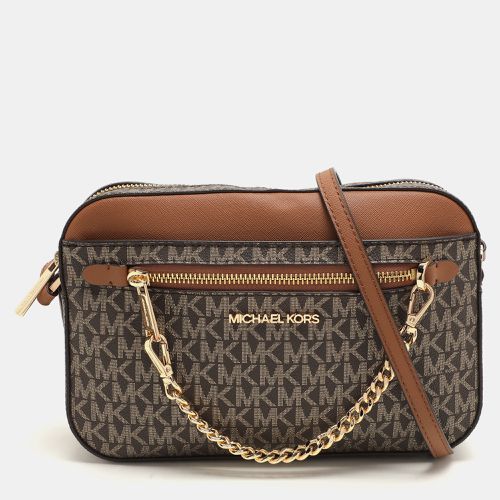 Signature Coated Canvas and Leather Jet Set Crossbody Bag - Michael Kors - Modalova