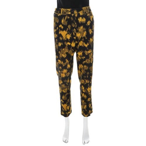 And Yellow Ikkat Print Wool Tapered Trousers M - Michael Kors - Modalova