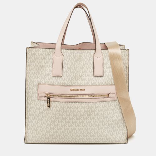 Off /Pink Signature Coated Canvas Large Kenly Tote - Michael Kors - Modalova