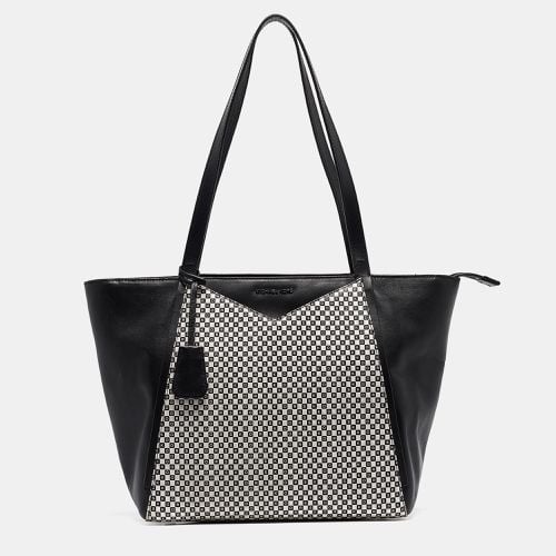 White Checkboard Logo Leather Large Whitney Tote - Michael Kors - Modalova