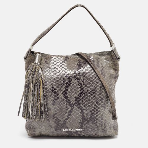 Snakeskin Embossed Leather Bedford Shoulder Bag - Michael Kors - Modalova