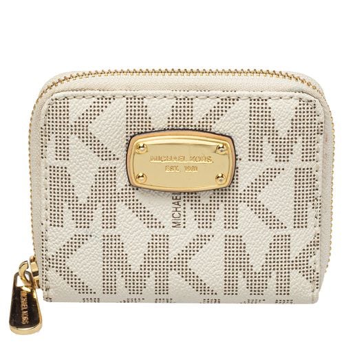 Signature Coated Canvas Zip Around Compact Wallet - Michael Kors - Modalova