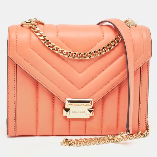 Peach Quilted Leather Large Whitney Shoulder Bag - Michael Kors - Modalova